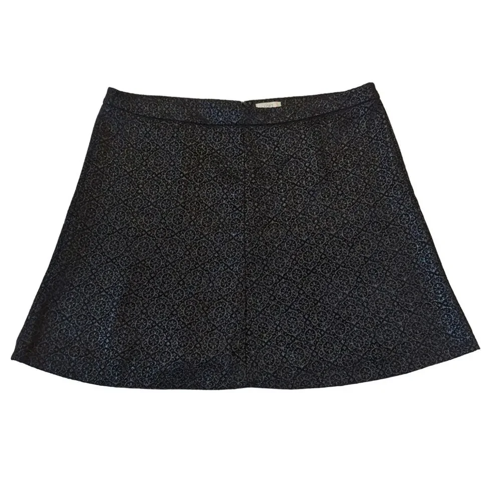 ANN TAYLOR LOFT women's size XXL Black Brocade knee length skirt fully lined